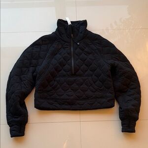 Black Lululemon Quilted Half-Zip Women's Pullover Jacket